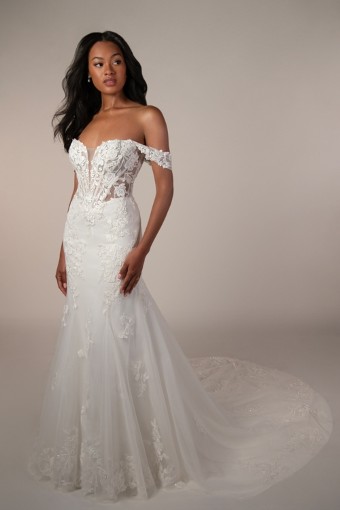 Stella York Style No. SY8385CQ #0 default (IVIV-PL) Ivory Lace and Tulle over Ivory Gown w Porcelain Tulle Plunge thumbnail