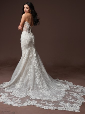 Maggie Sottero Style No. ESTELLE (F6MK141B01 - Lined front bodice, Chantilly lace) #5 default All Ivory (gown with Ivory Illusion) thumbnail