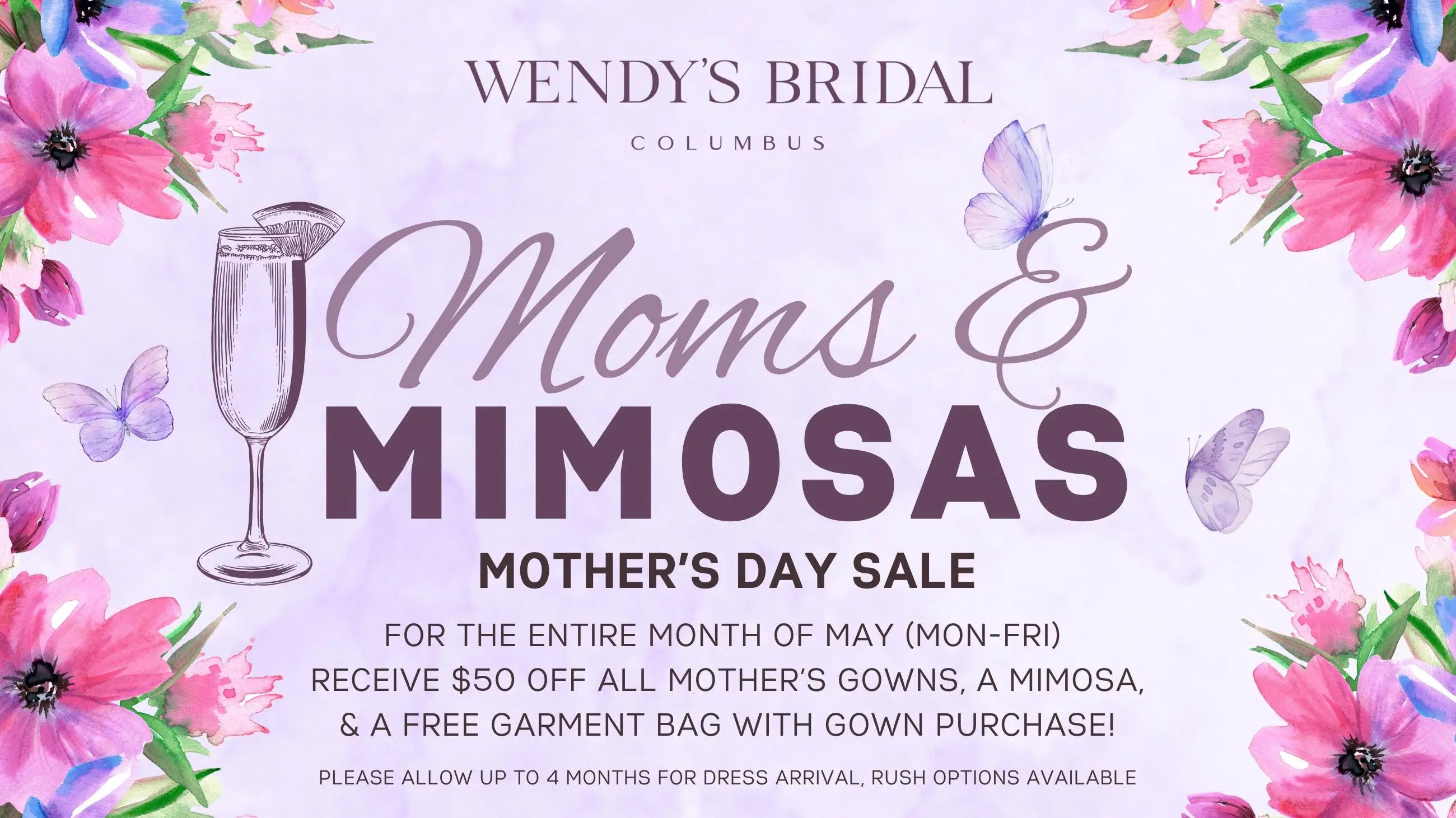 Moms & Mimosas Mother's Day Sale at Wendy's Bridal