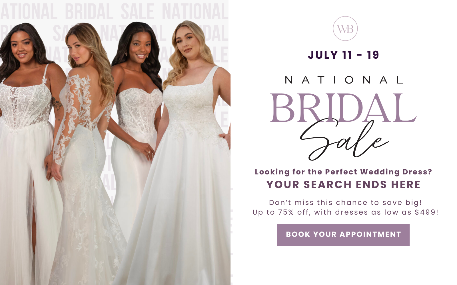 Wendy's Bridal National Bridal Sale Mobile Banner