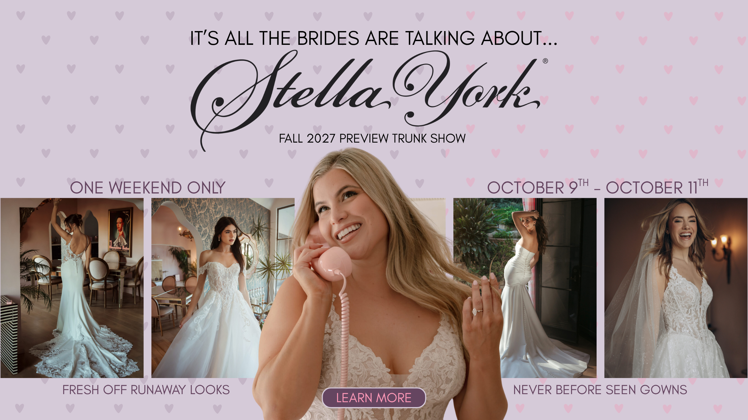 Stella York Fall 2027 Preview Trunk Show Mobile Banner